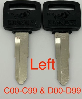 2 Key Blanks Honda Interstate VT1300CT Magna VF750 Nighthawk 250 750 RC51 Rebel - Image 1 of 3