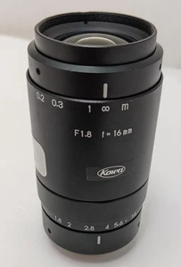 Kowa 16mm F/1.8 C-Mount Lens Japan – Filter Thread Damaged, Untested - Picture 1 of 9