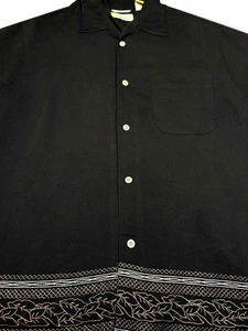 Cubavera Mens Lounge Button Short Sleeve Black Rayon Polyester Shirt Medium  M - Picture 1 of 3
