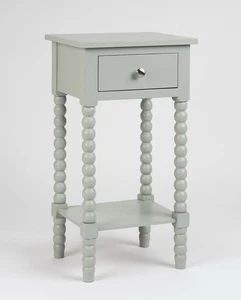 Mira BOBBIN Side Table / Lamp Table with Drawer - Aqua Grey - RRP 79.99 - NEW - Picture 1 of 3
