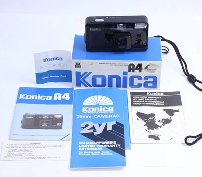 Konica A4 Big Mini 35/3,5 35 mm F3,5 lente película cámara compacta apuntar y disparar funciona Foto 1 de 4