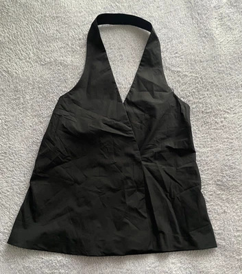 Zara halter top size S 8 Black vest triangle waistcoat  y2k 90s tuxedo grunge - Image 1 of 4