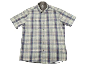 Kuhl Skorpio Linen Shirt Men's M Plaid Hiking Stretch Outdoors Camp Pocket - Picture 1 of 11