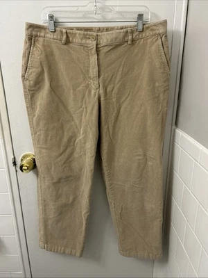 LL Bean Corduroy Pants Womens Sz 16 36x27 Tan YKK Straight Leg Trousers 500952 - Image 1 of 4