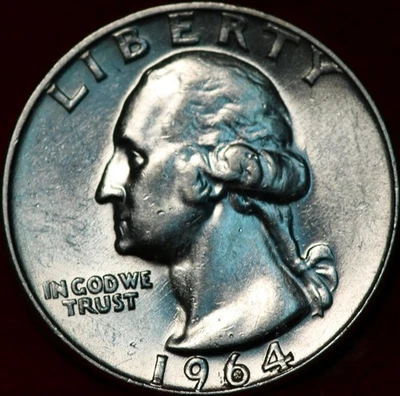 Uncirculated 1964-D Denver Mint Silver Washington Quarter - Image 1 of 2