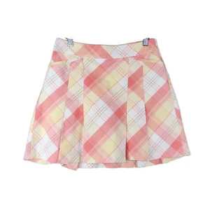 Lady Hagen Golf Skort arancione a quadri tasche pieghettate taglia 2 - Foto 1 di 9