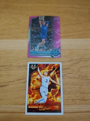 (2) 2022 Bowman U Christian Braun Rookies - 1st Bowman Pink Refractor/Heat Check - Image 1 of 4