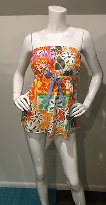 Nuevo Con Etiquetas Neón Roxy Tubo Top Guava Empire Denim Corbata Talla Grande Foto 1 de 4