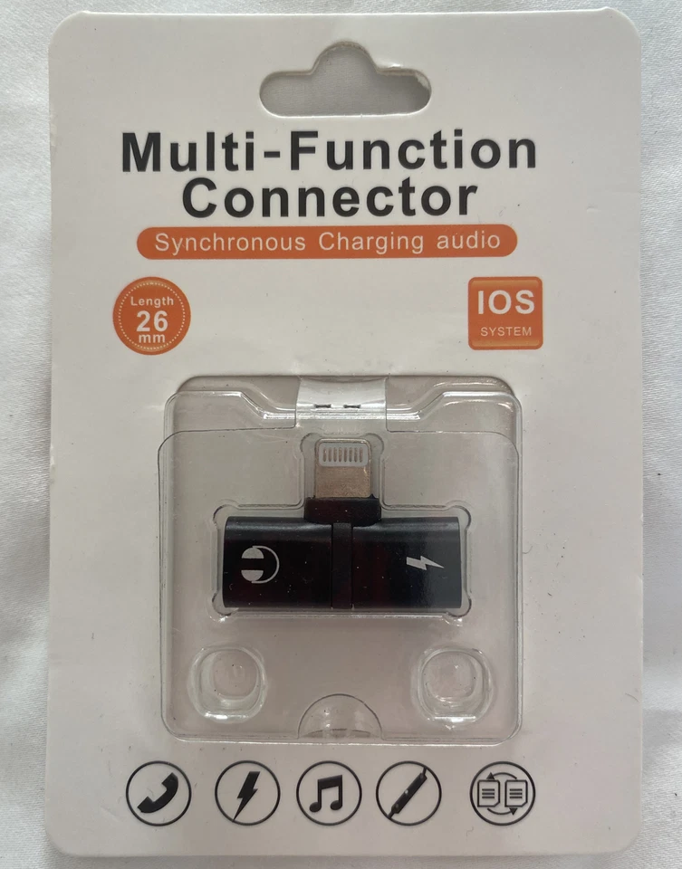 New Mini 2-in-1 Multi-Function Connector Adapter with Charge Port for iPhone - Image 1 of 1
