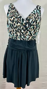 Womans TrimShaper cheetah print suit with short bottom size 16W,22W - Picture 1 of 11