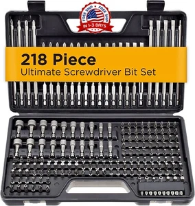 MEJOR Juego De Puntas De Destornillador Casa Garaje Screwdriver Bit Set 218 pc - Picture 1 of 8