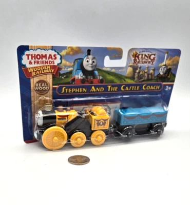 NEW - Thomas & Friends Wooden Railway Train Tank - Stephen and Open Castle Coach - Image 1 of 4