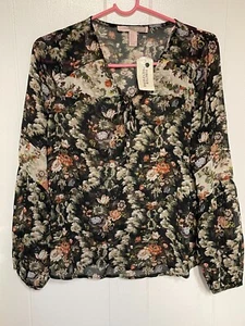 Forever 21 Top Sheer Floral Print NWT Size Small - Picture 1 of 4
