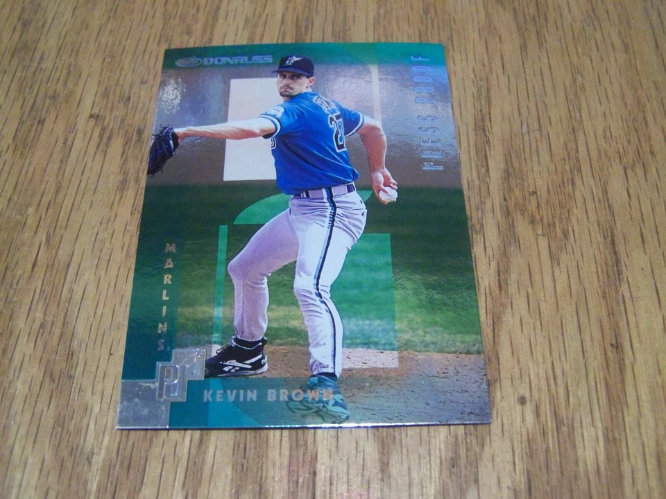 KEVIN BROWN 1997 DONRUSS PRESS PROOF SILVER BASEBALL CARD    1 OF 2000 - Image 1 of 1