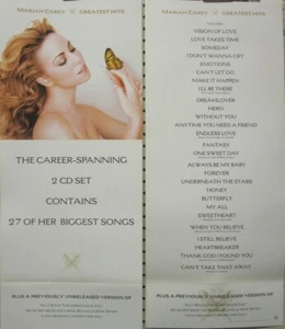 Mariah Carey 2001 Greatest Hits 2 Side Promotional Poster Flawless New Old Stock - Picture 1 of 1