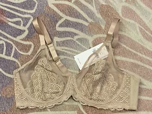 HSIA Bra 40C Nude Unlined Lace Underwire New With Tags Mermaid Scale Unlined - Picture 1 of 6