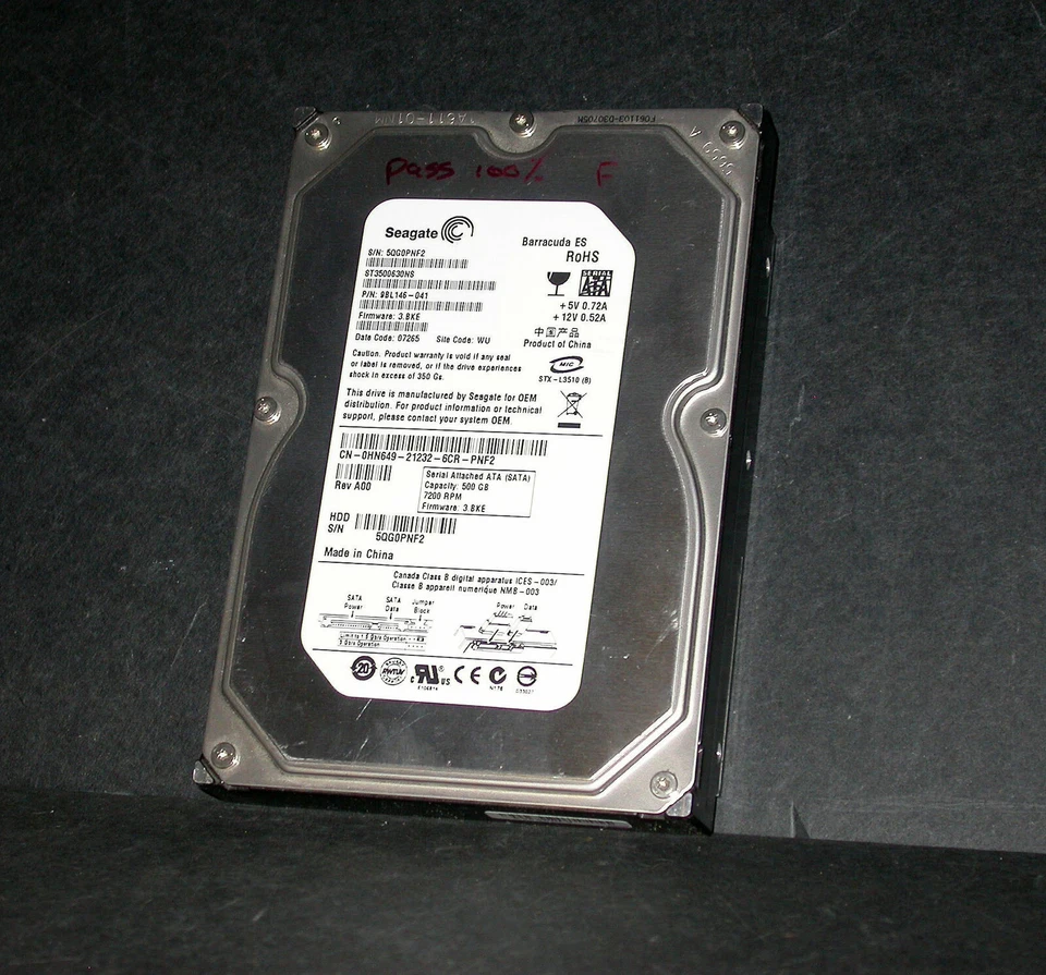 Seagate Barracuda 500 GB SATA Enterprise Hard Drive ST3500630NS BIN #2 - Image 1 of 1