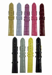 Watch Strap Crocodile Glossy Leather Band Replacement - Picture 1 of 11