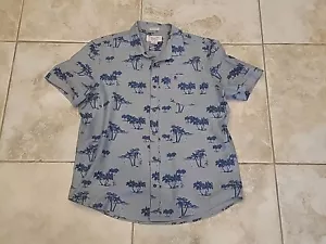 Mens Original Penguin Munsingwear Blue Hawaiian Palm Tree Shirt Sz XX Large XXL - Picture 1 of 9