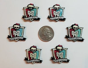 6 Pcs Lot Monster High Flatback Resin Cabochon Hair Bow Center Supplies. - Picture 1 of 1