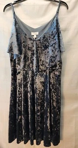 Lauren Conrad Dress Womens Large Velvet Sleeveless Gray Layered Short - Picture 1 of 8