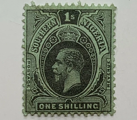1912 SOUTHERN NIGERIA 1 SHILLING STAMP #52 KING GEORGE V Cover