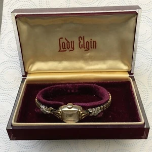 Nice vintage LADY ELGIN Wristwatch 17J cal.633 10K RGP runs but not serviced - Picture 1 of 16