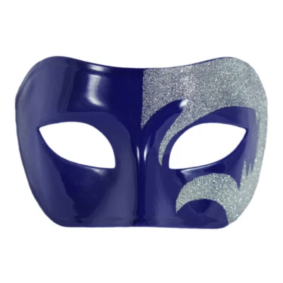 Máscara veneziana azul glitter prata mística e máscara ~ MARDI GRAS FORMATURA DE CASAMENTO - Imagem 1 de 3