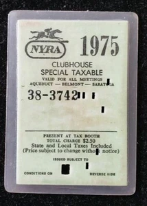 1975 NYRA Clubhouse Special Taxable gültig für alle Treffen CC50 - Bild 1 von 2