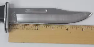 BUCK KNIFE 119E With Original Sheath Great Shape USA black handle - Picture 1 of 13