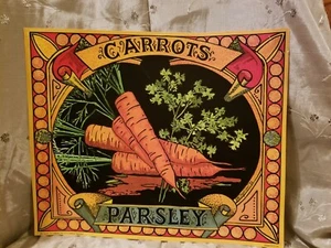 VTG 1982 Print "Herbs & Vegetables" By Margaret W Ingersoll w/ Carrots & Parsley - Picture 1 of 12