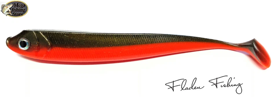 Fladen Shad Gummifisch Rot Bronze 13cm 15cm 20cm Hecht Zander Butt Dorsch - Bild 1 von 1