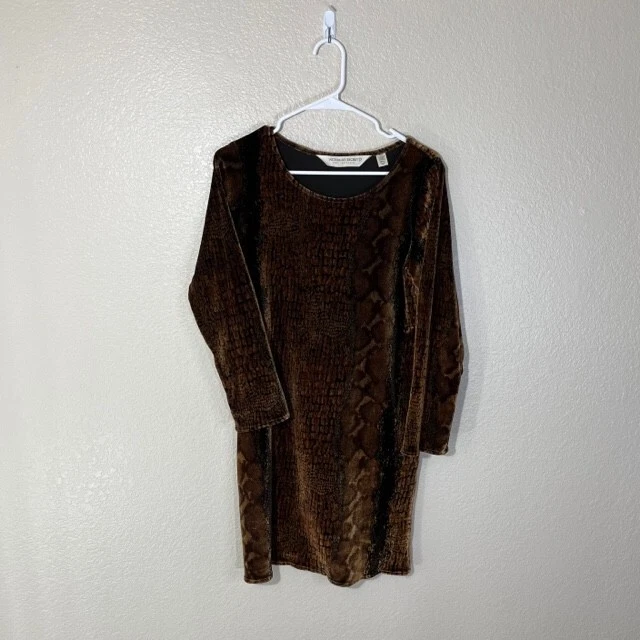 Túnica VIntage Victoria Secret feminina pequena animal cobra veludo fenda lateral - Imagem 1 de 4