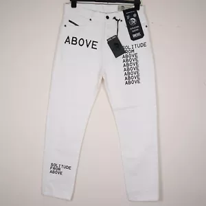 Jeans Diesel Para Hombre Blancos D-VIDER-SP2 Estampados Ajustados Zanahoria Botón Mosca W30 L32 - Imagen 1 de 24