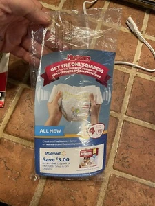 2013 Sample Trial Size Huggies Promo Snug And Dry Diaper Sealed Package Sz 4 - Picture 1 of 3