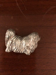 NEW FABULOUS STERLING SILVER PEKINGESE FIGURINE - Picture 1 of 4
