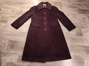 VTG 60's Lorendale By Bromleigh Womens Purple Long Soft Velour Coat Jacket - Foto 1 di 23