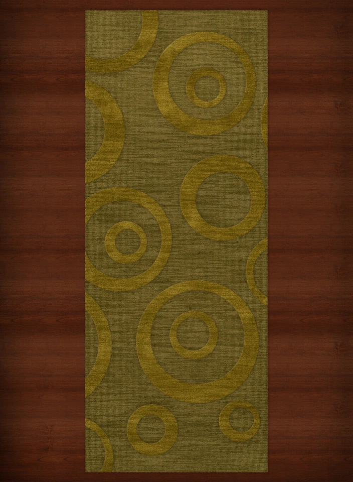 Green Transitional Bubbles Rings Area Rug Circles DV5 - Image 1 of 2