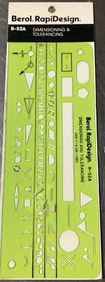 Plantilla Berol Rapidesign - Dimensiones y tolerancia - R-52A nueva Foto 1 de 3
