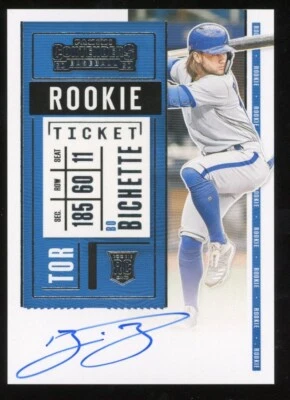 Bo Bichette 2020 Panini Contenders Auto Rookie Ticket #110 Toronto Blue Jays - Image 1 of 2