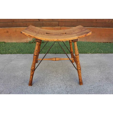 Vintage Solid Wood Oak Seat Bench Cover