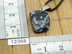 Pendentif OBSIDIENNE FLOCON DE NEIGE + cordon reglable mineraux pierre reiki - Picture 1 of 1