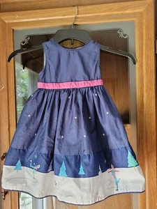 Jojo Mama bebe 12-18 month lined crinalyn blue white pink boutique dress skaters - Picture 1 of 8