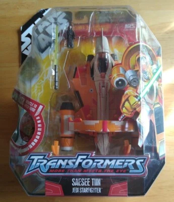 Star Wars Transformers Saesee Tiin Jedi Starfighter Hasbro 2007 (CIB) - Image 1 of 4