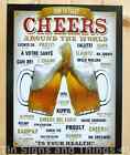 How To Toast Cheers Around The World Tin Sign Metal Poster Beer Mug Bar Decor