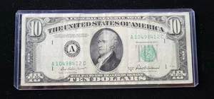 $10 1950A Boston A C Block Federal Reserve Note Ten Dollar Choice Bill - Picture 1 of 3