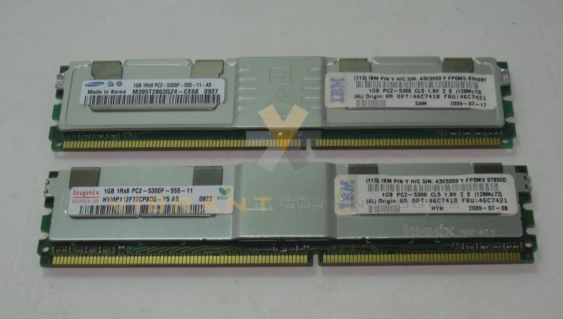 IBM 46C7418 2GB (2x1gb) PC2-5300 LP Non-Chipkill Memory Kit zj - Image 1 of 4