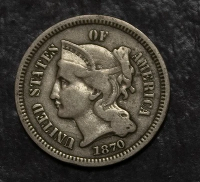 1870 Three Cent Nickel VF   Lot 2468 - Image 1 of 2
