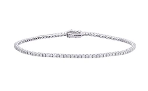 Pulsera De Tenis Oro Blanco 18kt. Y Diamantes Naturales Corte Brillante Ct. 1,18 - Imagen 1 de 4