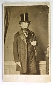 Antikes CDV Foto hübscher viktorianischer Mann Zylinder Hut Mode Richards Philadelphia  - Bild 1 von 3